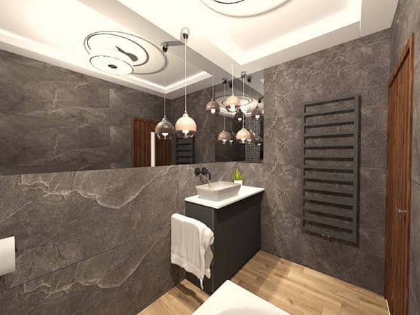 nowoczesna łazienka z lustrem