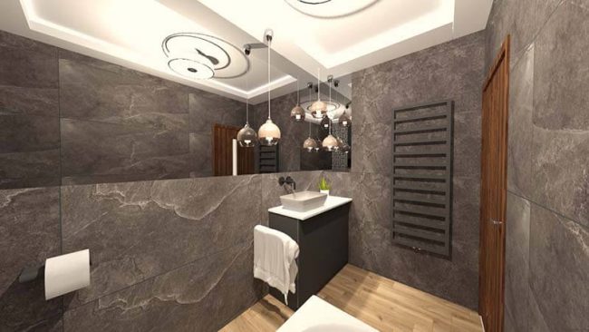 nowoczesna łazienka z lustrem